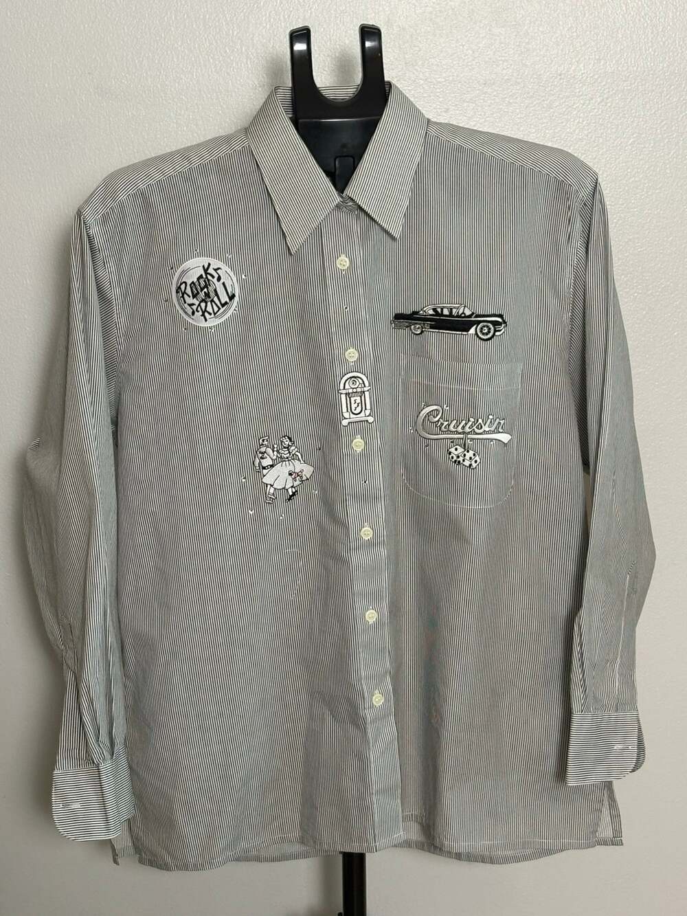 Mili Designs Vintage Rock & Roll Applique Shirt M